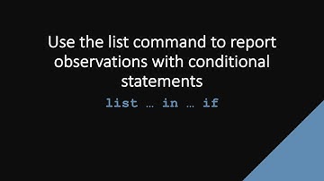 SDAS Stata TechTok - list in and if