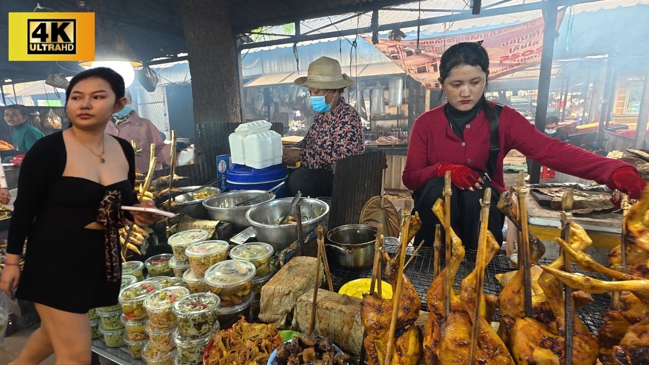 Best Cambodian Street Food 2026 🇰🇭  Walking Tour in Udong Countryside Food Market