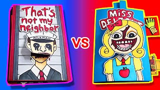 Poppy Playtime Chapter 3🐱 vs That's not my neighbor😈 (Game Book Battle, Horror Game, Paper Play)