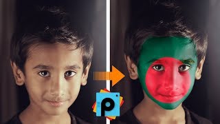 Picsart Editing tutorial : Face Paint🔥| How to Paint National Flag on face screenshot 5