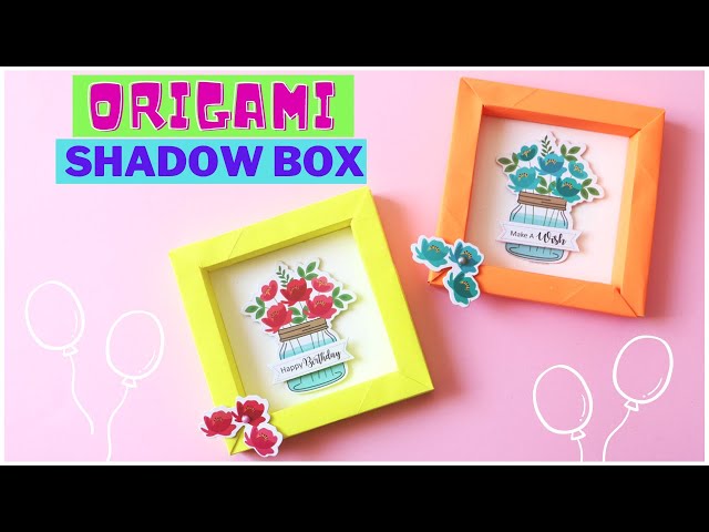 Origami Moon and Lucky Stars Shadow Box Frame