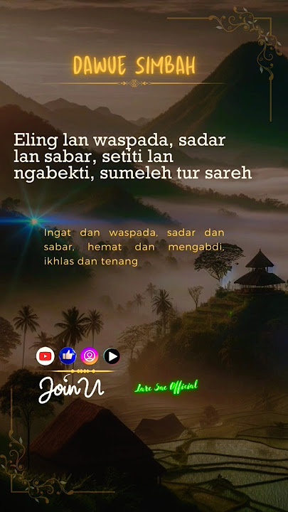DAWUE SIMBAH I PITUTUR JAWA POPULER I ELING LAN WASPODO, SELALU TELITI #remix #sinauurip #fyp #bijak