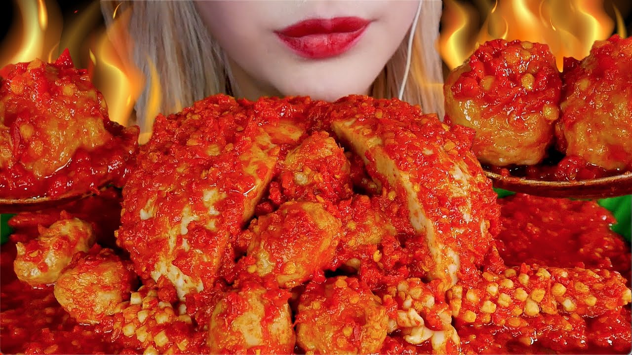 MANDI SAMBAL🔥🌶 ASMR BAKSO BERANAK SEAFOOD 😈 SPICY BREEDING MEATBALL FILLED WITH SEAFOOD