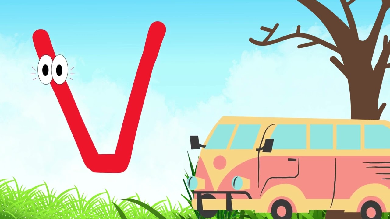 V for Van | V for Vegetables | Learn Letter V | Easy Alphabet Learning for Kids.