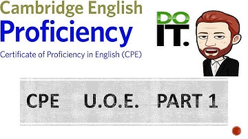 CPE - USE OF ENGLISH | PART 1