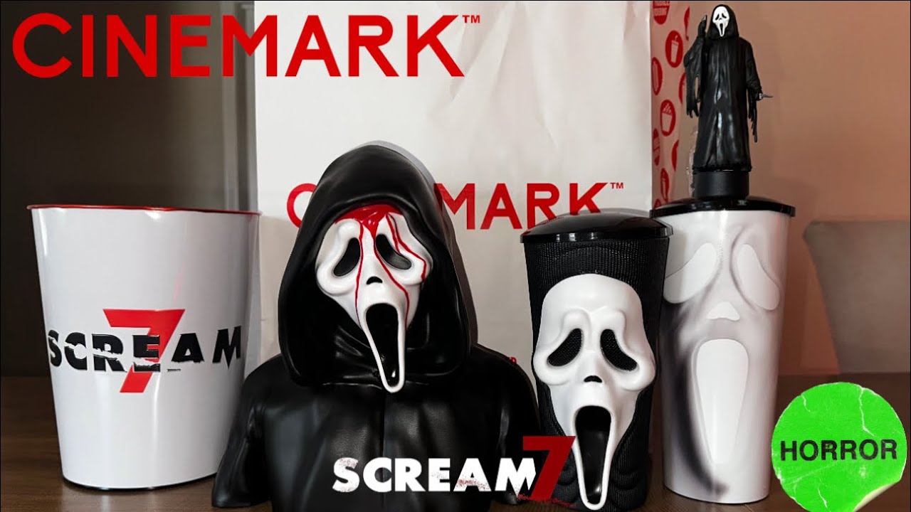 Коллекционные ведерки и стаканчики для попкорна CINEMARK SCREAM 7 GHOSTFACE!!
