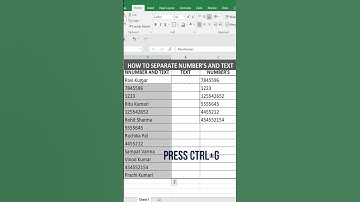 How To Separate Numbers And Text In Excel#youtubeshorts #excel #shorts