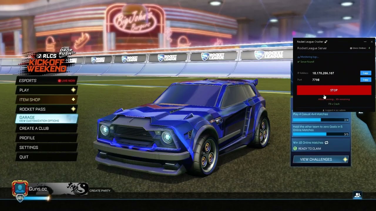 *NEW* Rocket League DDOS/Crasher | GunsHub Tool