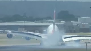 A380 Takeoff After Hard Landing, Incredible - Crazy Pilot