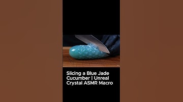 Slicing a Blue Jade Cucumber | Unreal Crystal ASMR Macro #aigenerated #relaxing