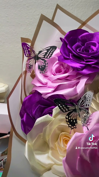 TikTok Aj’s customs          #tiktokvideo #crafts #ribbonrose #flowerbouquet