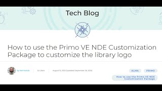 How to use the Primo VE NDE Customization Package to customize the library logo (Sept. 26, 2025)