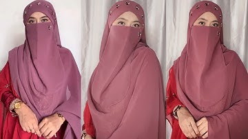 Bridal Niqab 🧕🏼 Tutorial | Party & Wedding Hijab Styles With Niqab | Without Inner Cap Hijab Style |