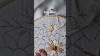 Basic satin stitch flower #embroidery #handembroidery #handmade #stitch #art #craft #tutorial #diy