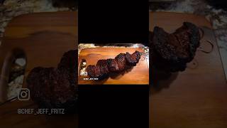 Live Fire Picanha Steak tacos with grilled tortillas, and topped with a little @melindasfoods sauce.