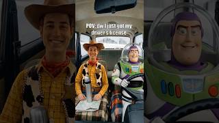 POV: Buzz Lightyear Gets His Driver’s License 🚗😂  #funnyshorts #buzzlightyear #pixar #woody