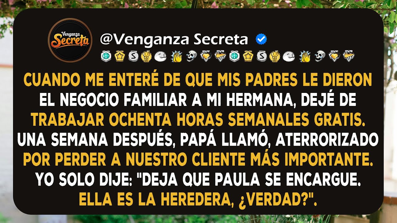 Descubrí que mis padres transfirieron el negocio familiar a mi hermana, así que yo…