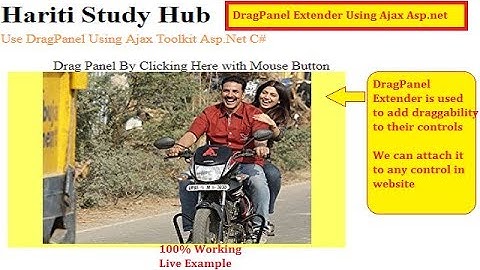 DragPanel Extender in Asp.Net Website Using Ajax Toolkit C# | Hindi | Free Online Learning Classes