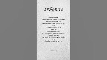 Thumbnail of SEñORITA- Camila cabello, Shawn Mendes #lyrics#songs #spotify#shorts#Lipsync#señorita