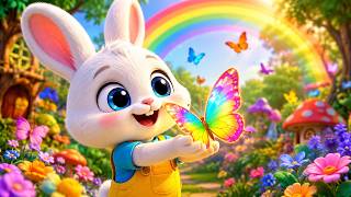 🐰 Nibsy Finds a Magic Rainbow Butterfly 🦋✨   Cute Bunny Cartoon for Kids   #Shorts