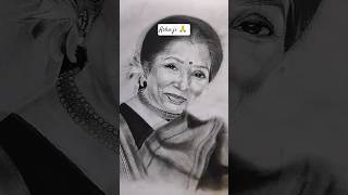 asha bhosle charcoal potrait work #ashabhosle #ytshorts #charcoaldrawing #drawing #sketch #artist