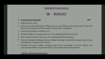 Inter second year Botany Public Exams 2022 Questions TS Botany 2nd year important questions #IPE