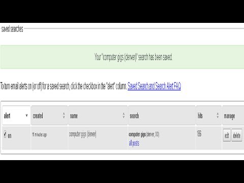 How to Use Craigslist - Saved Searches Email Alert Notification
