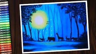Save Wildlife Poster Drawing With Oil Pastel - Step By Step