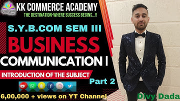 Sybcom | Semester 3| Business Communication 1 | Syllabus Introduction | #kkca #divy_dada