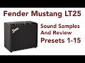 Fender Mustang LT25 Amplifier Review - Presets 1 Through 15