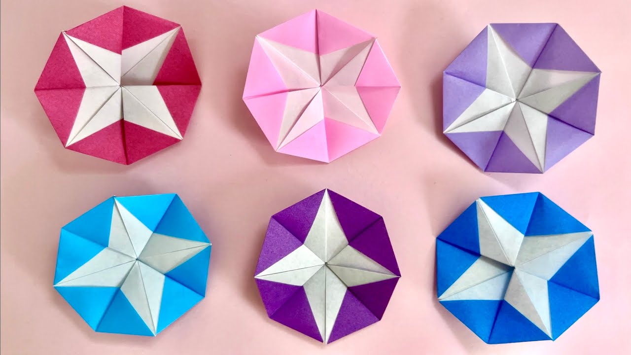 折り紙 簡単 可愛い 花 あさがお 朝顔 折り方 Origami How to make