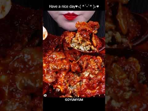 ASMR SPICY SEAFOOD, 해물찜 먹방,  SPICY ENOKI MUSHROOM, 버섯, 불닭 팽이버섯 먹방, OCTOPUS MUKBANG  #shorts #mukbang