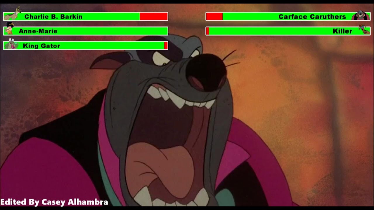 All Dogs Go to Heaven (1989) Final Battle with healthbars 2/2