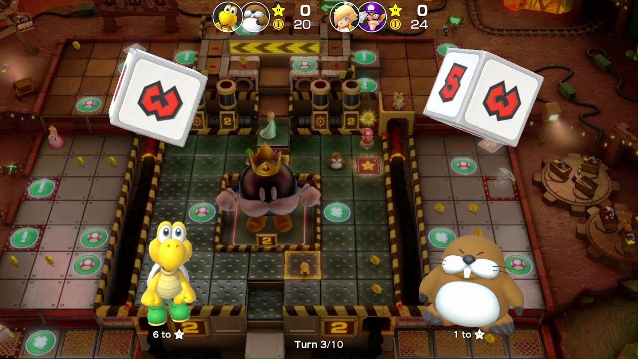 Super Mario Party - Partner Party - #115: Gold Rush Mine - Koopa, Waluigi, Rosalina (Master CPU)