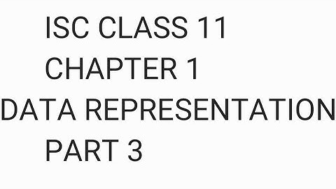 CLASS 11 CHAPTER DATA REPRESENTATION PART 3