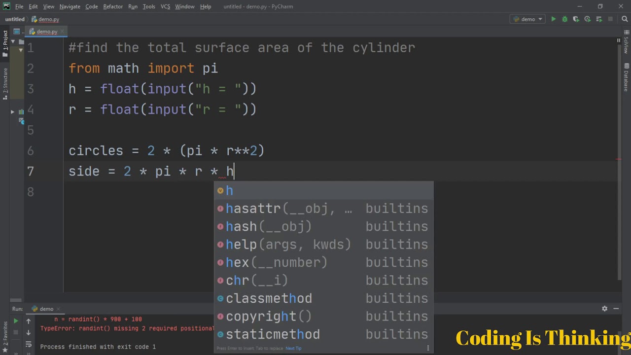 How to find surface area of cylinder in python??? - YouTube