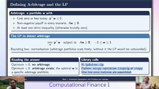 Week 7 (part 5) Detect Arbitrage Opportunity using Linear Programming