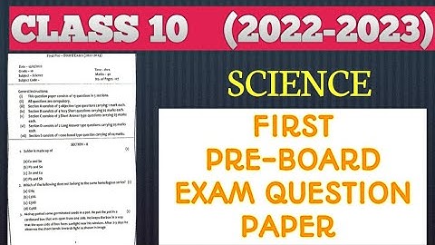 Pre Board Science Paper | CBSE Pre Board Exam | Class 10 Science Paper |StudyZone-Let