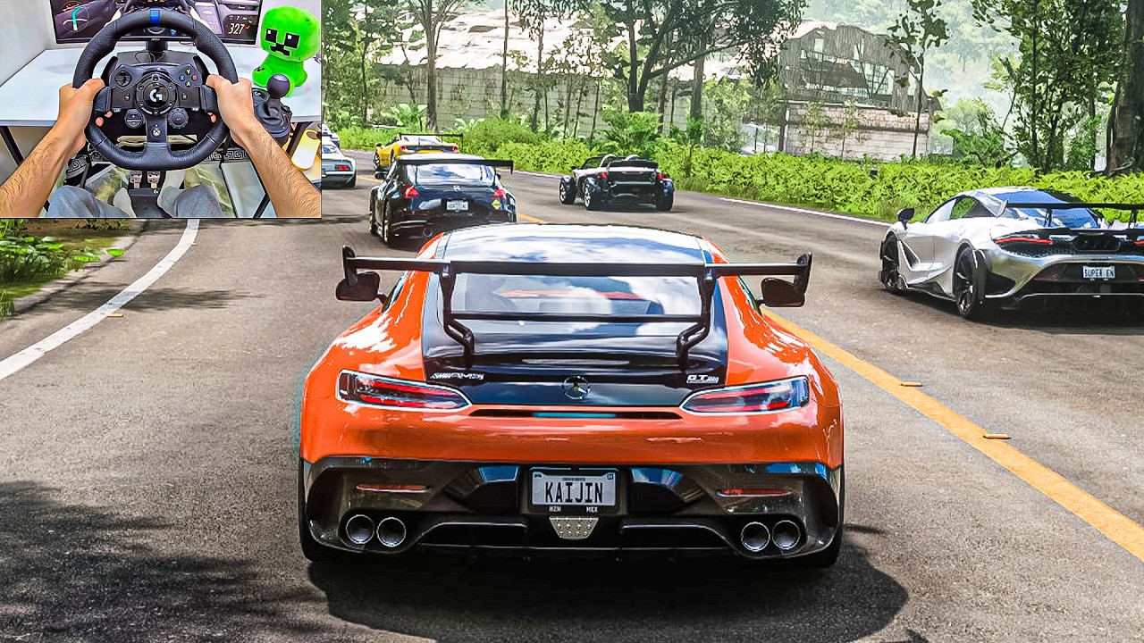 MERCEDES AMG GT BLACK VS TRUCK TOYS - Forza Horizon 5 | Logitech G923 Steering Wheel