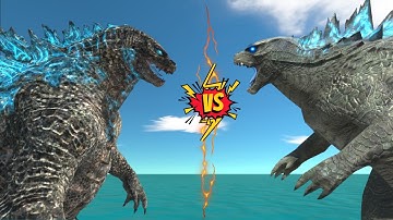 Godzilla 2014 vs Godzilla 2021 ARBS Growing Fights - Animal Revolt Battle Simulator