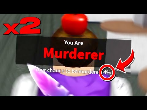 MURDERER TWICE in a ROW with 4% CHANCE.. (Roblox Murder Mystery 2)