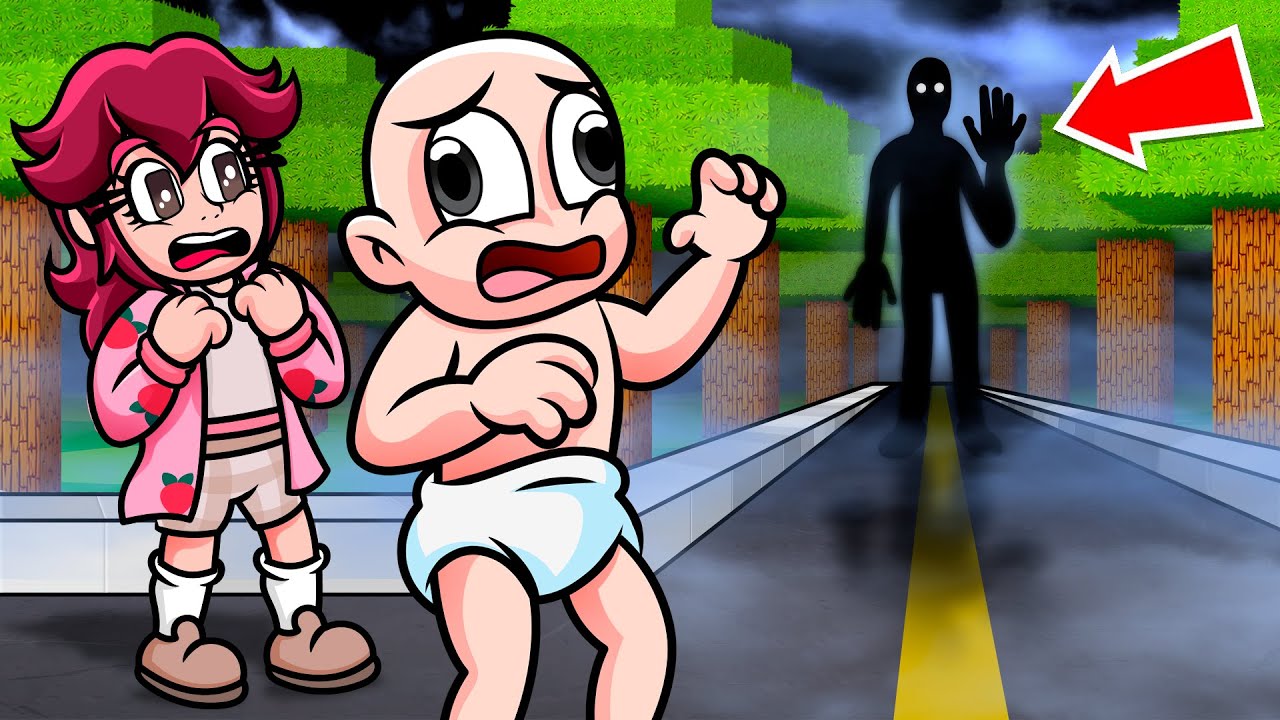 Un EXTRAÑO nos ESTÁ SIGUIENDO en este CAMINO 😱👀🚶‍♂️ BEBÉ NOOB en MINECRAFT