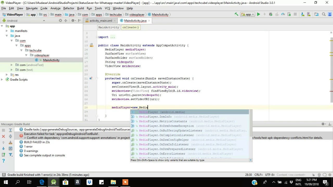 Learn to play video in android studio - YouTube