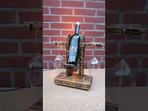 Wine bottle and glass stand. Part 2 #creative #woodscraft #woodworking #wood #handmade