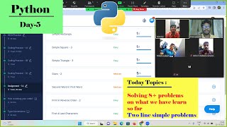 Day-5 || Python || Topics - Solving simple problems on what we have learn so far..