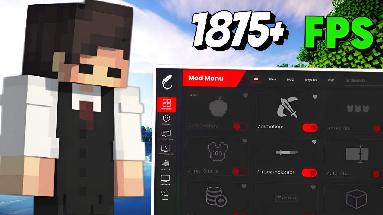 Converting Laggy Minecraft Into Smooth Minecraft FPS Boost Mods Pack