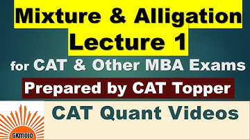 CAT Mixture & Alligations Quant Lecture 1 | Quant Classes | Concepts & MCQs for CAT & Other Exams