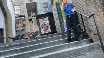 ESL interpreter at one of universal studios wizarding world shows