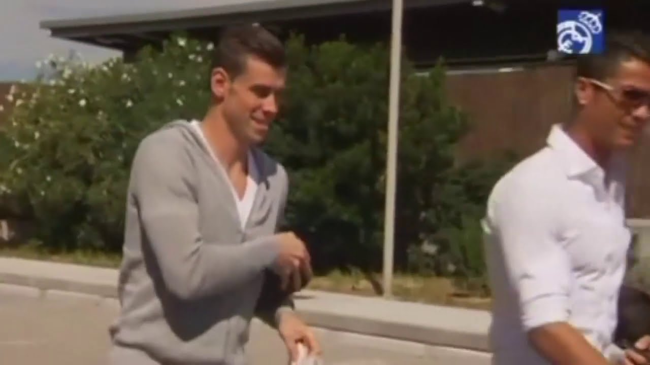 Million-dollar football handshake: Gareth Bale with Cristiano Ronaldo on first day at Real Madrid