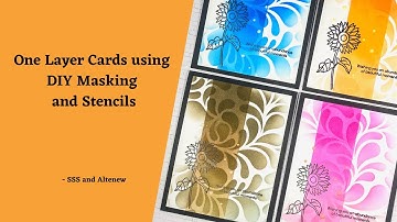 One Layer Cards using DIY Masking and Stencils